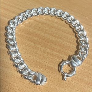 Sterling Italian silver thick curb link bracelet new